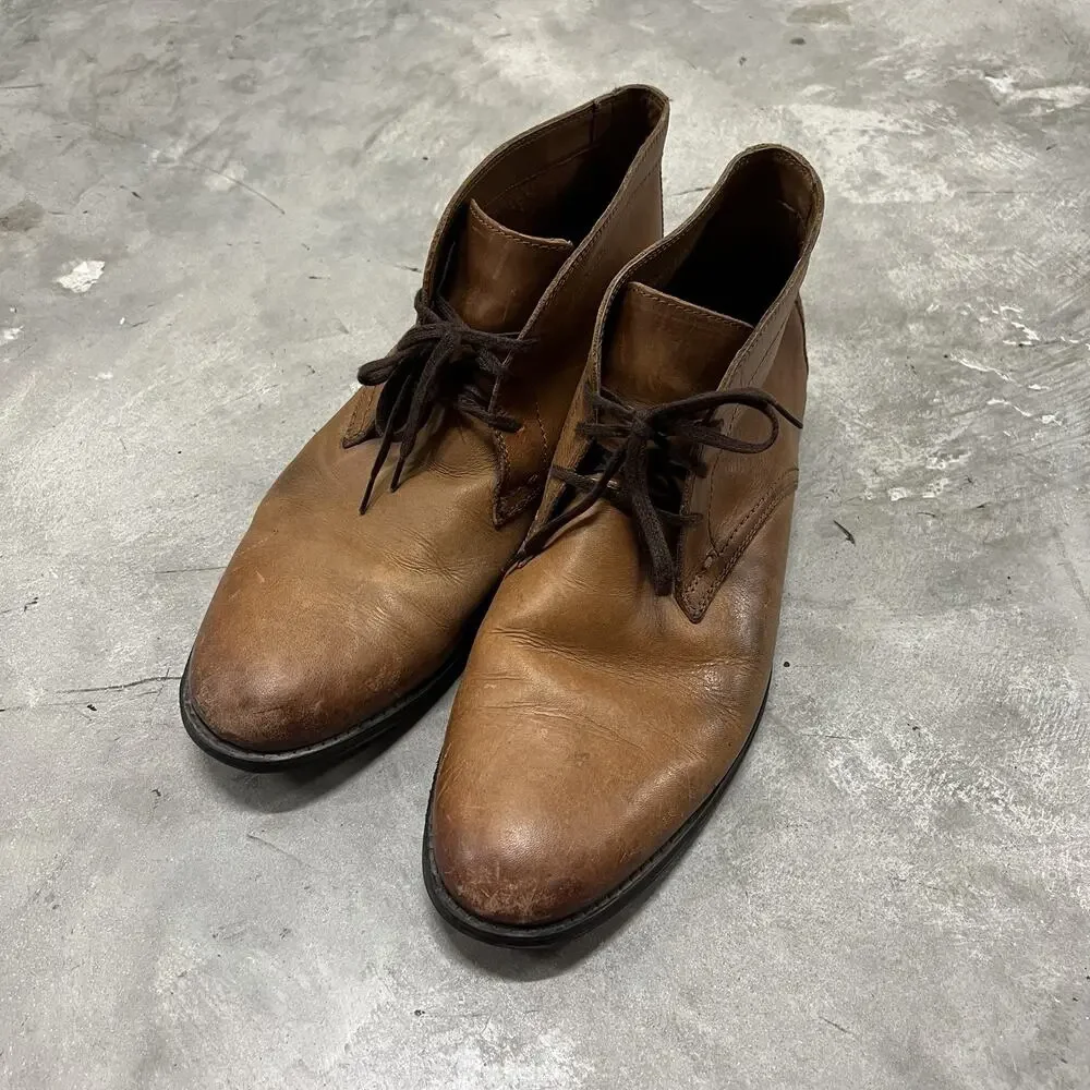 MEN'S CLARKS 1825 Brown Leather Ankle Chukka Boots Men’s Size 11.5 M READ